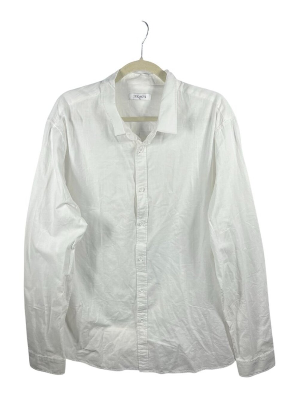Jekaoyi Shirt Mens Casual Button Down Long Sleeve XL Cotton Linen Beach Classic